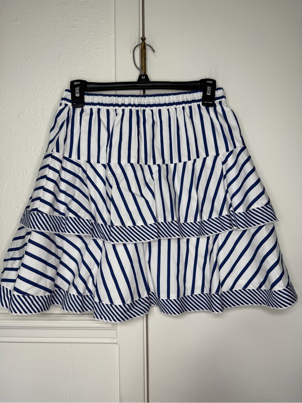 A loves a Striped White and Blue Tiered Skirt size L